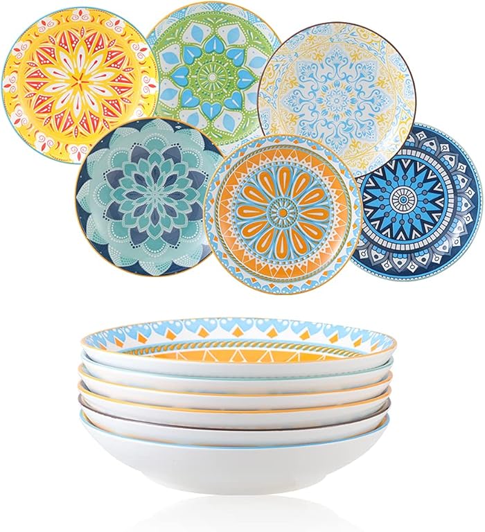 Porcelain Soup Plates - Set of 6 Pasta Plates