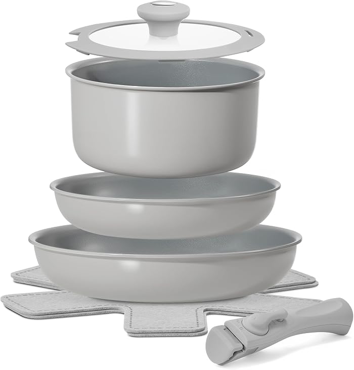 BLAZANT 7 Pièces Casseroles et Poêles, Batterie de Cuisine Induction