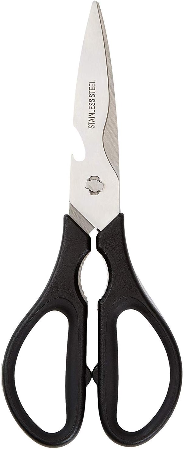 Amazon Basics Inox Multi-Purpose Kitchen Scissors, 8 inch, Black