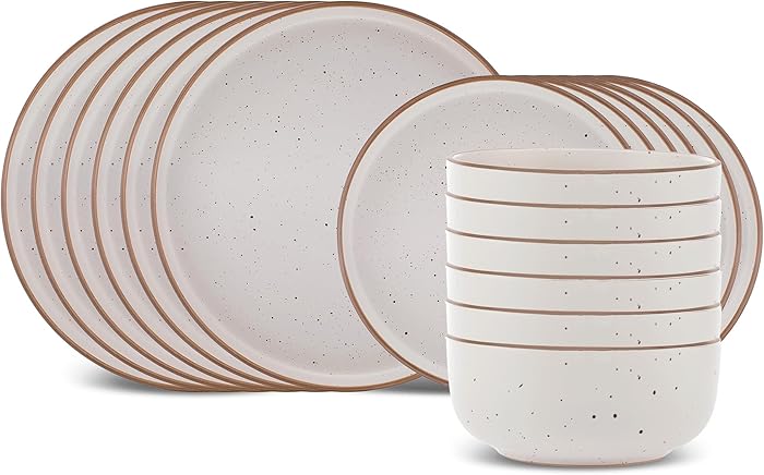 Karaca Chicago Dot 18-Piece Stoneware Dinnerware Set