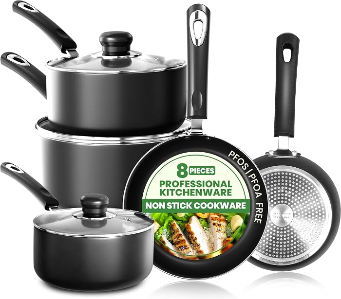 KICHLY Ensemble de casseroles et poêles antiadhésives