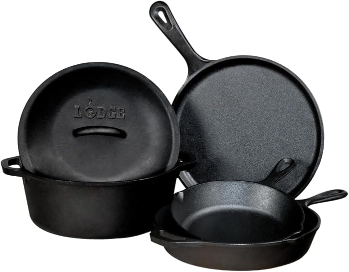 Lodge | Batterie de cuisine en fonte naturelle 4 pièces