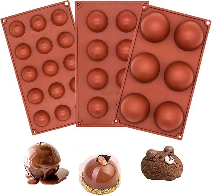 3 Pièces Moule Silicone Demi Sphère