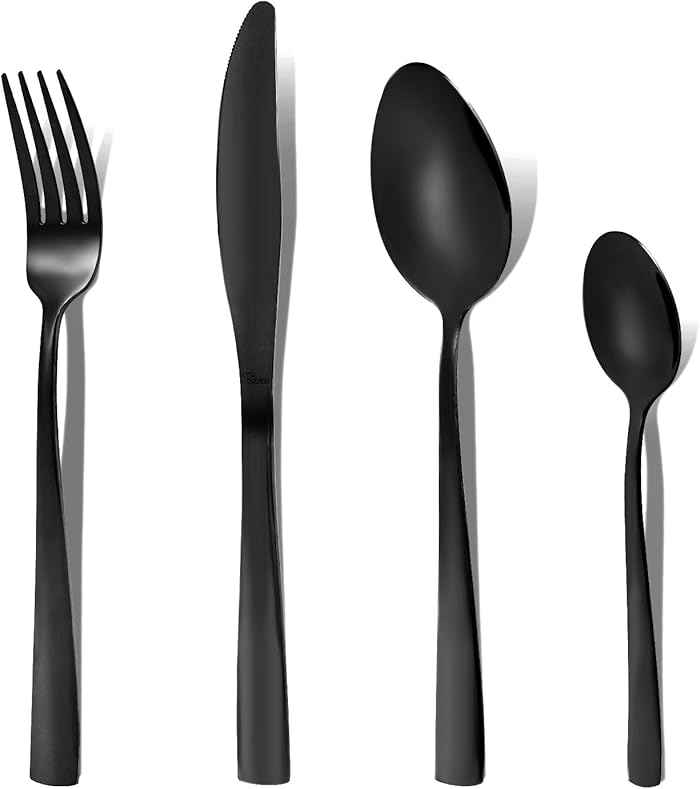 Otto Koning Cutlery - 32 Piece Black Stainless Steel Tableware Set