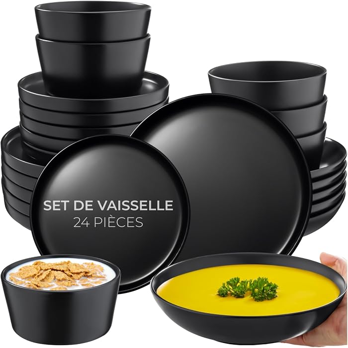 Service de Vaisselle en Grès pour 6 Personnes, Style urbain