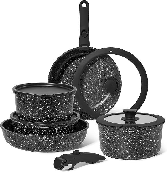 Just Perfecto 11-Piece Saucepan and Frying Pan Set