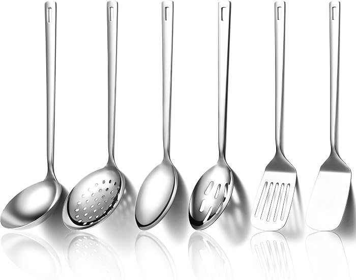 Evanda Home Essentials 6 Piece Heavy Duty Stainless Steel Kitchen Utensil Set