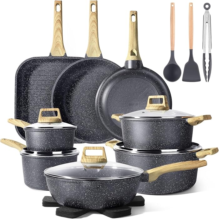 GiPP 21-Piece Non-Stick Ceramic Coated Frying Pan Set