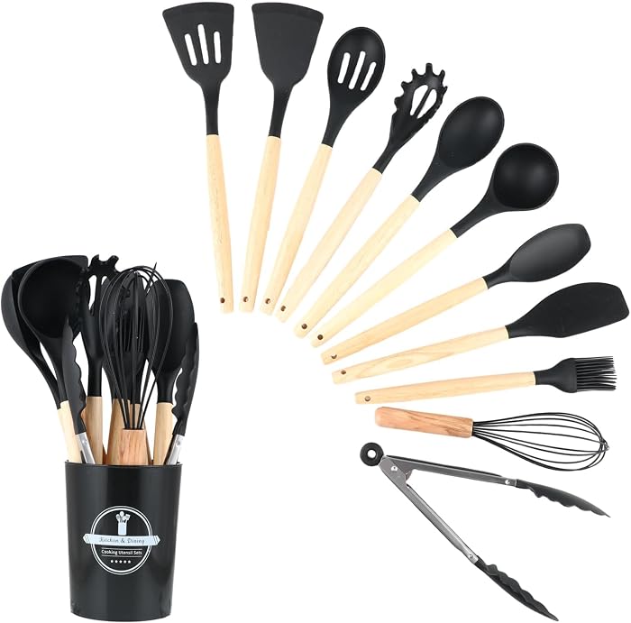 Wenrescry Lot de 12 Ustensiles Cuisine en Silicone